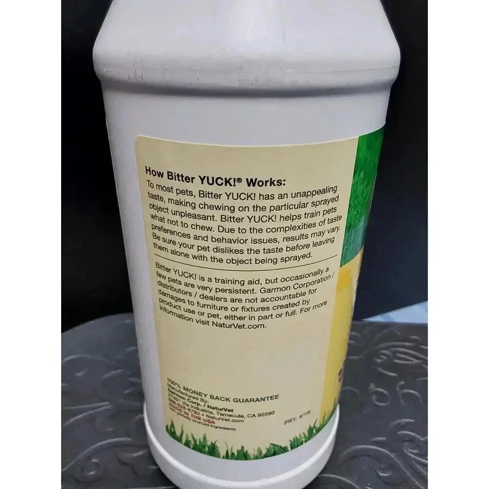 NaturVet Bitter YUCK No Chew Spray Dogs Cats & Horses water base 32 fl oz.